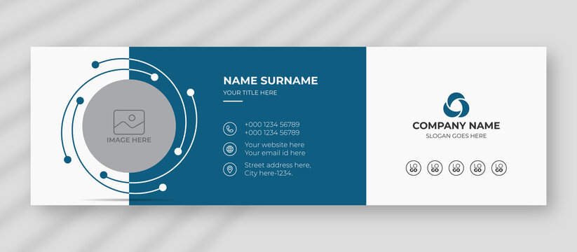 Email signature vector templates, Trendy email signature, Modern Professional awesome unique Corporate custom beautiful personal Office Email signature design template set with the layout,