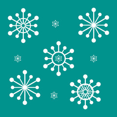 Vector snowflakes for Christmas design. Set of vector snowflakes on birch background. Flat. Vector illustration