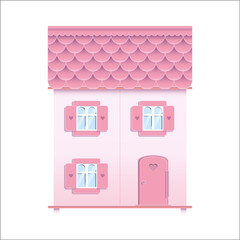 Dollhouse pink vector illustration design print