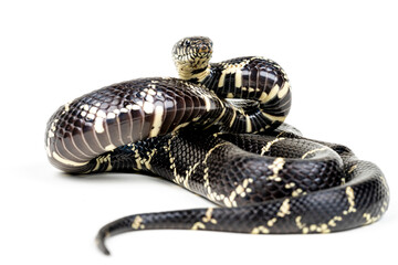 Eastern Kingsnake (Lampropeltis getula) on white