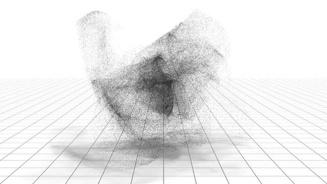 Swirling particle simulation.
Particle animation using moving gravity forces.