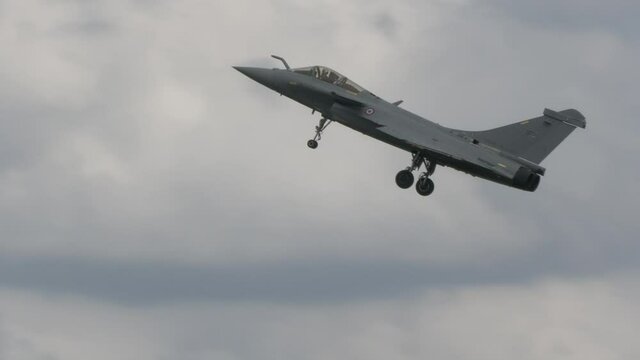 French Rafale fighter jet doing aerobatics