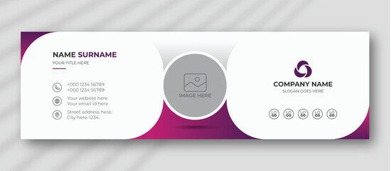 creative business email signature template or email footer and personal social media cover Premium Vector