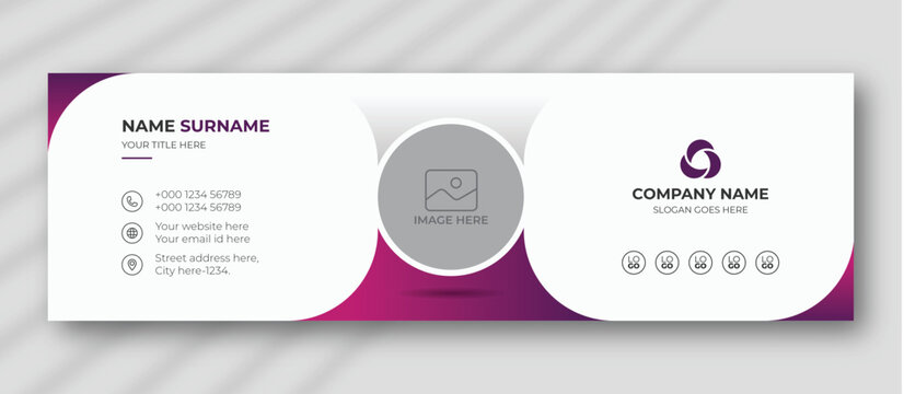 creative business email signature template or email footer and personal social media cover Premium Vector