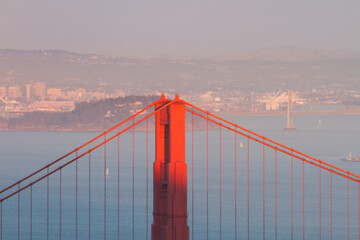 Sonnenuntergang Golden Gate Bridge Br&uuml;cke in San Francisco Kalifornien