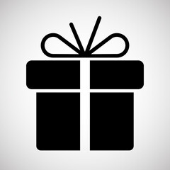 Simple gift box line icon. Stroke pictogram. Vector illustration isolated on a white background.