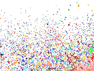 Colored spots and splashes on white background