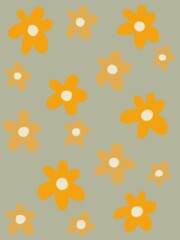 Watercolor field flower. Spring yellow flower with green leaves. Floral hand drawn banner.