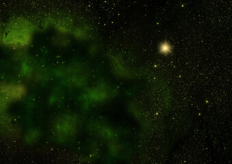 Star field in space and a nebulae
