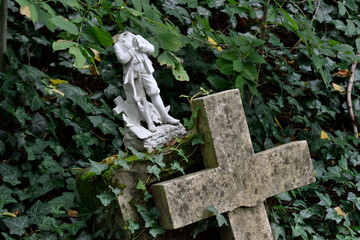 friedhof, steinkreuz