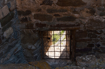 Obraz premium Iron grill. Crepe window. Loophole.