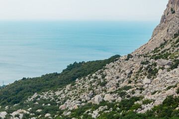 Fototapeta na wymiar Beautiful view on the sea from cliff