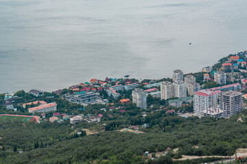 Beautiful view on village located on the seashore