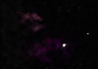 Fototapeta premium Star field in space and a nebulae. 3D rendering