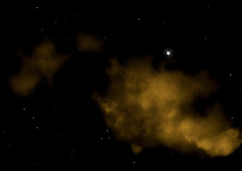 Star field in space and a nebulae. 3D rendering