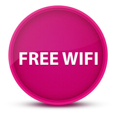 Free Wifi luxurious glossy pink round button abstract