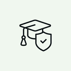 Edcuation Graduate Insurance icon vector