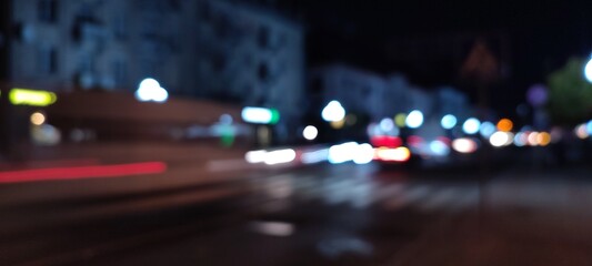 Fototapeta na wymiar blurred view of night city