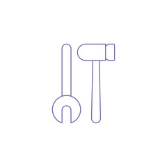 spanner wrench and Hammer repair tool icon