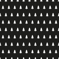 Seamless Christmas wrapping paper pattern. Christmas tree pattern.