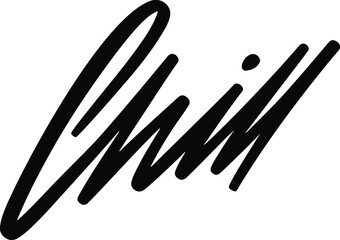 Chill hand drawn word, vector lettering.