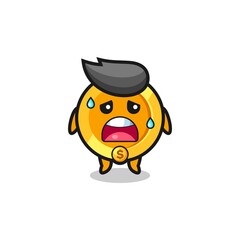 the fatigue cartoon of dollar coin