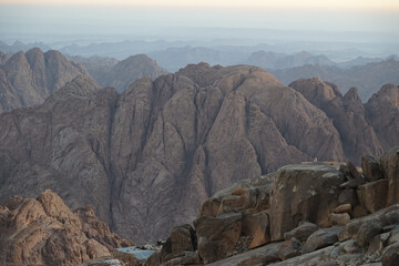 Beautiful view of Mount Sinai in South Sinai Governorate, Egypt