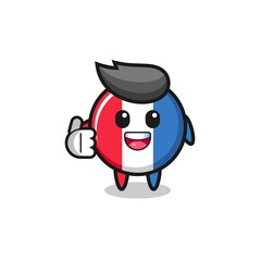 france flag mascot doing thumbs up gesture