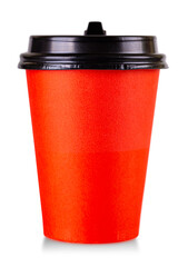 red paper cofe cup isolated on white background