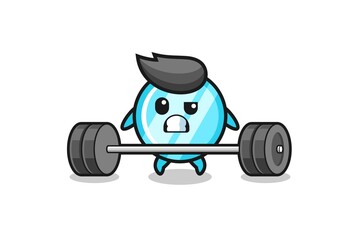 cartoon of mirror lifting a barbell