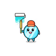 the mirror painter mascot with a paint roller