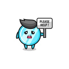 cute mirror hold the please help banner