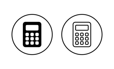 Calculator icons set. Accounting calculator sign and symbol.