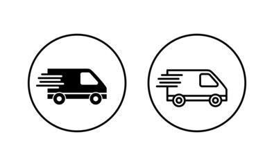 Delivery truck icons set. Delivery truck sign and symbol. Shipping fast delivery icon