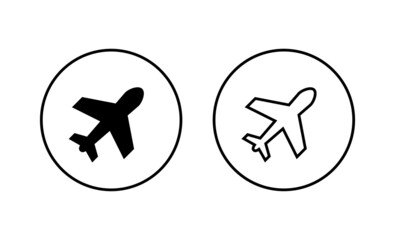 Plane icons set. Airplane sign and symbol. Flight transport symbol. Travel sign. aeroplane