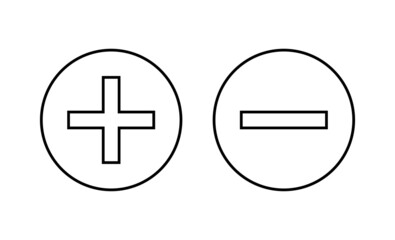 Obraz premium Plus and minus icons set. plus sign and symbol. add plus icon
