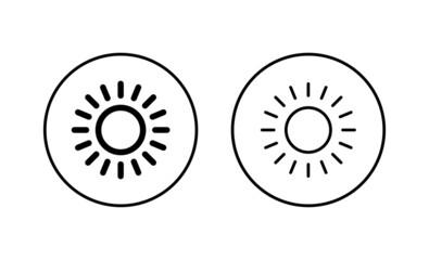 Sun icons set. Brightness sign and symbol