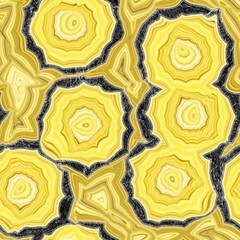 Seamless banded agate geode marble rock with gray stone edge surface pattern design for print. High quality illustration. Infinite continuous repeat of agate mineral stone abstract wallpaper design.