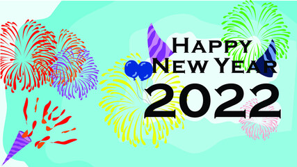 Fototapeta na wymiar 2022 new year anniversary background, new BC turn of the year, fireworks