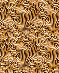 Seamless pattern with linear wavy stripes. Repeating background with waves. Stylish print.