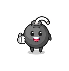bomb mascot doing thumbs up gesture