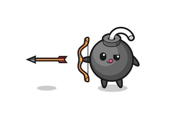 illustration of bomb character doing archery