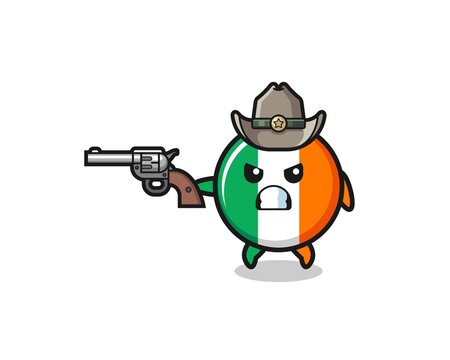 the ireland flag cowboy shooting with a gun
