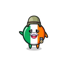 cute ireland flag as veteran cartoon