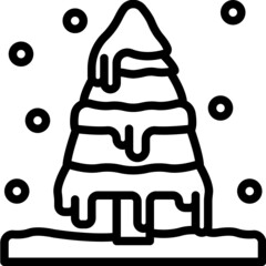 pine tree line icon