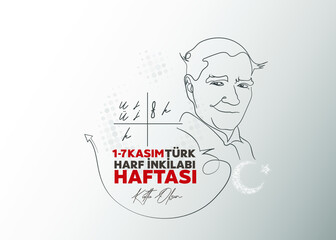 
Happy 1-7 November Turkish alphabet revolution week. translation: Happy 1-7 November Turkish alphabet revolution week