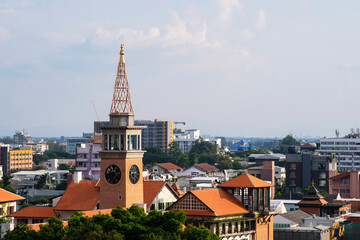 Aerial view of cityscape - Asia business city concept image, panoramic modem