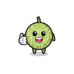 melon mascot doing thumbs up gesture