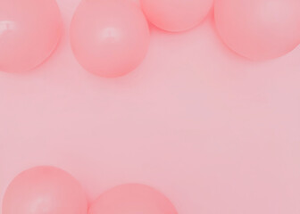 Balloons. Top view photo with copy space. Cute romantic decoration for posters and banners