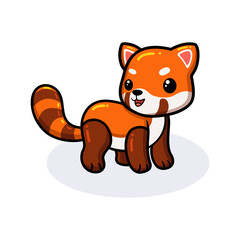 Cute little red panda cartoon